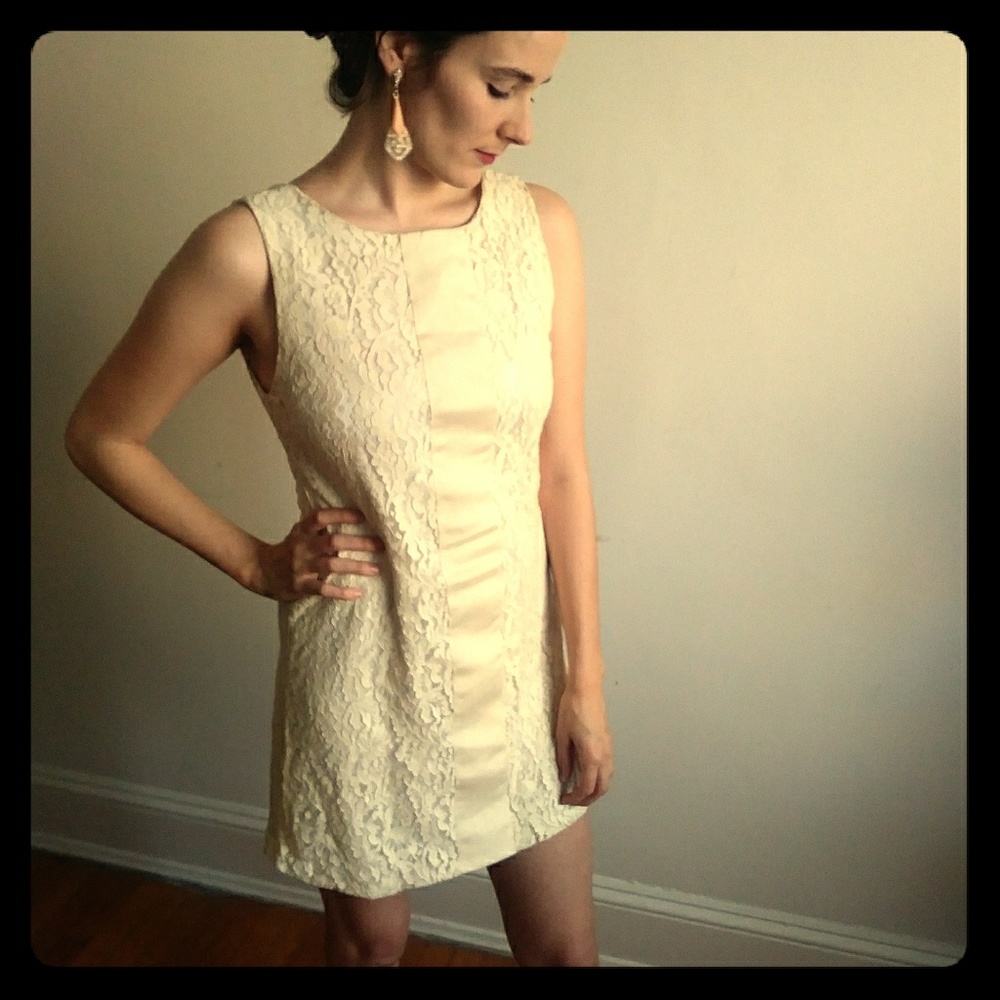 Creme Lace Shift Dress